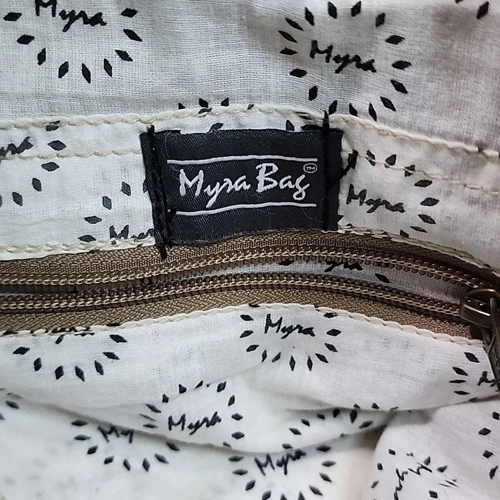 Myra Bag leather cotton geometric bag - Picture 6 of 9
